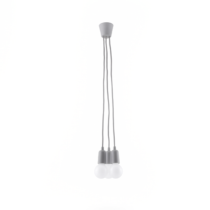 Minimalistische grijze hanglamp met 3 lichten – Ardelio