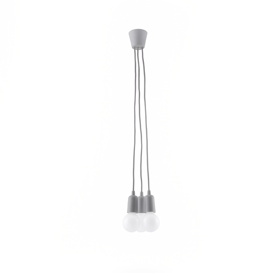 Minimalistische graue Pendelleuchte mit 3 Leuchtmitteln – Ardelio