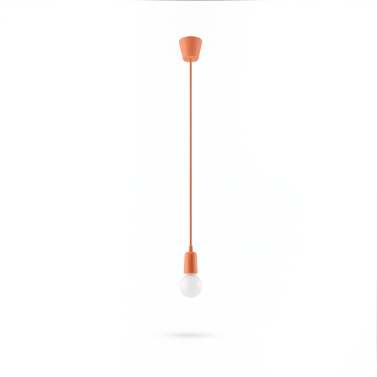 Minimalistische orangefarbene Pendelleuchte für das Wohnzimmer – Solenya