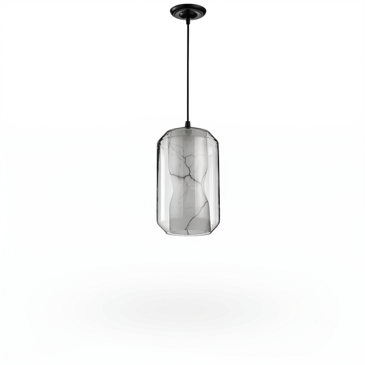 Scandinavische hanglamp met handgemaakte glazen kap – Nordic Verse Art