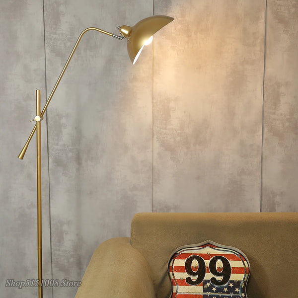 Lampe sur pied en métal doré et marbre pour salon – Aurélise