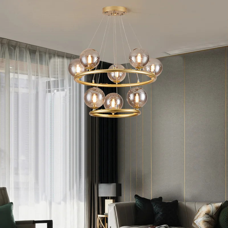 Elegante Glanzende Kroonluchter in Metaal en Glas Hoogste Kwaliteit – Luzia 8 heads