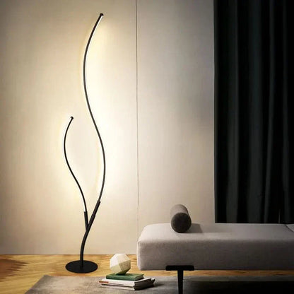 Lampadaire moderne design deux branches aluminium forme organique - vue 8