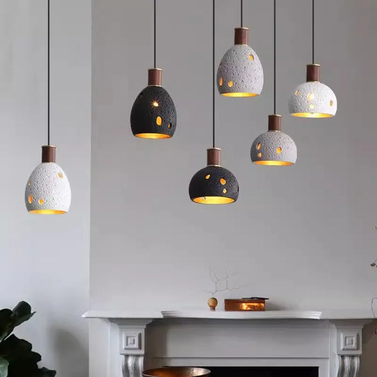 Hanglamp Sculpturaal Getextureerde Afwerking & Omhullend Licht Zwart en wit – Halo