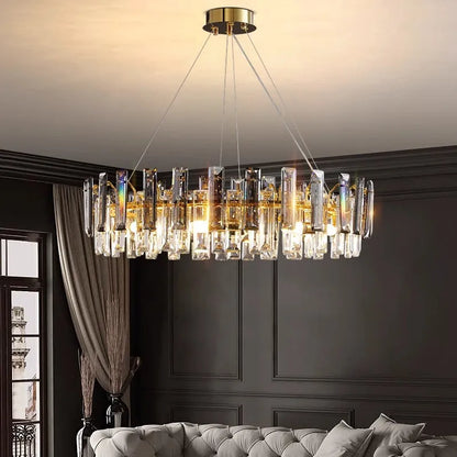 Gouden Kroonluchter Delicaat Kristal & Omhullend Licht – Kovo