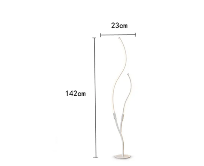 Lampadaire moderne design deux branches aluminium forme organique - vue 13