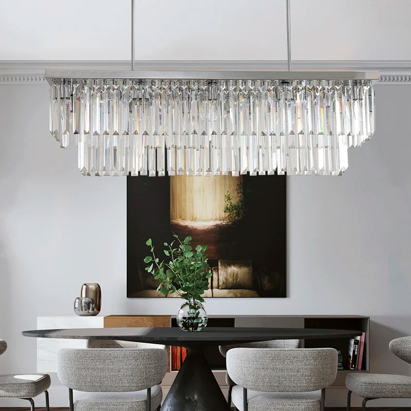 Lustre Plafonnier Cristal Argenté Contemporain – Lixor