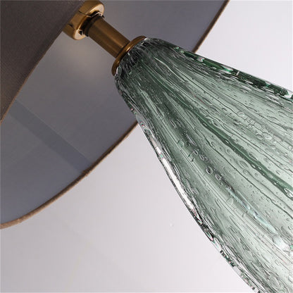 Lampe de Table Design Verre Ambré & Métal – Prisma