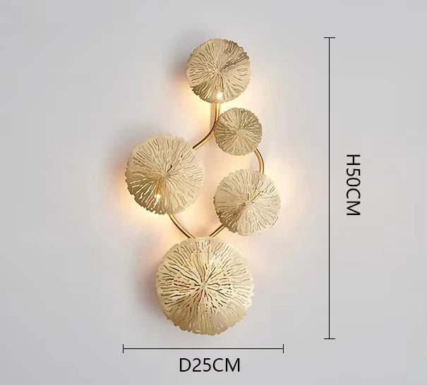 Wandlamp Verfijnd Bladervorm Goudkleurig – Mirage