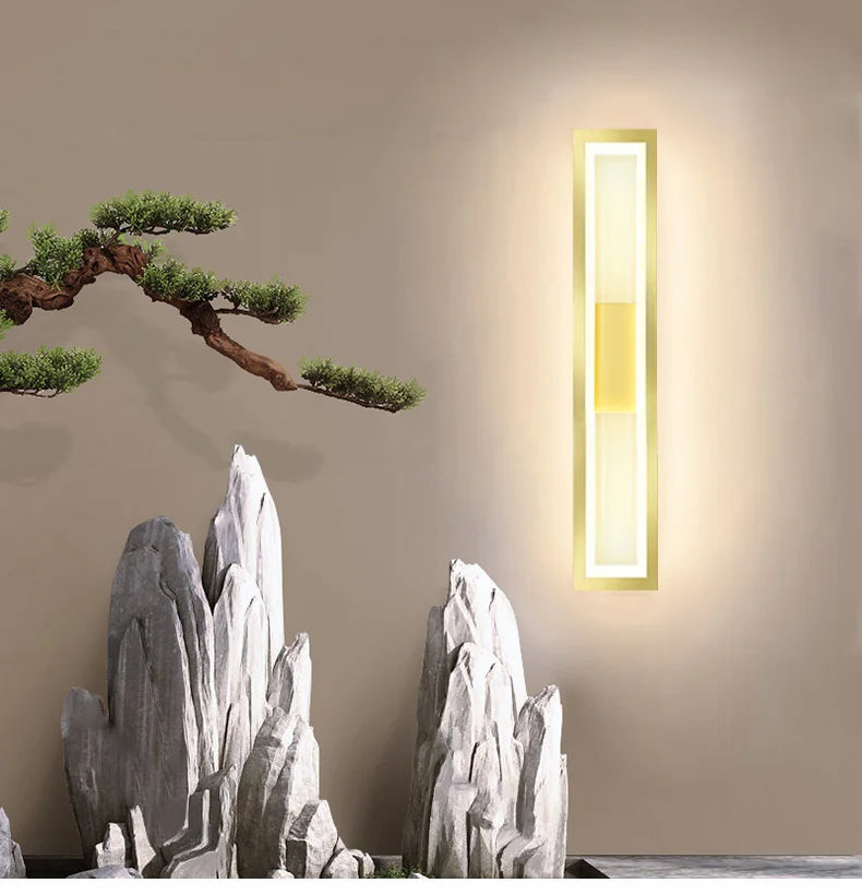 Moderne waterdichte LED-wandlamp in goud aluminium – Vivarise