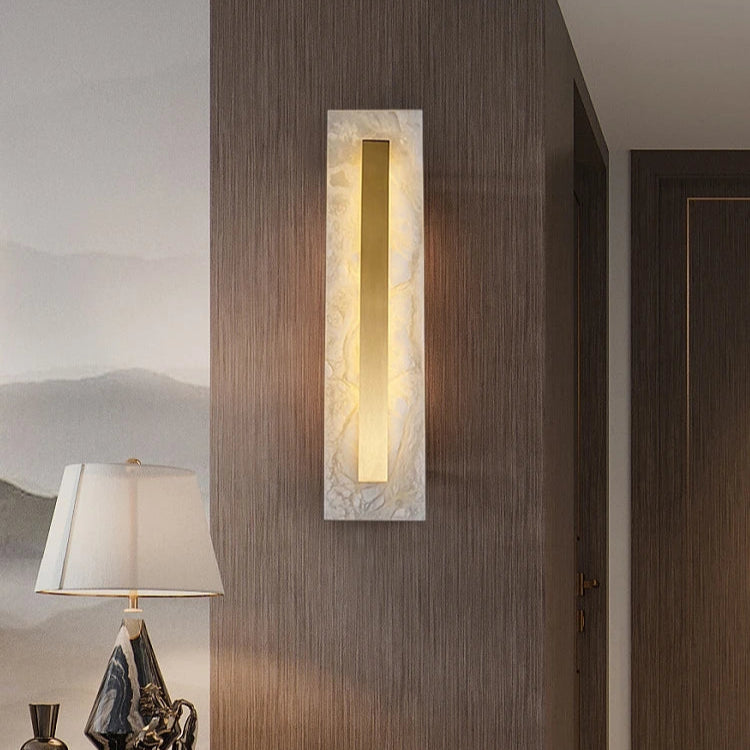 Applique murale en cuivre et marbre pour chambre – Marmoréa