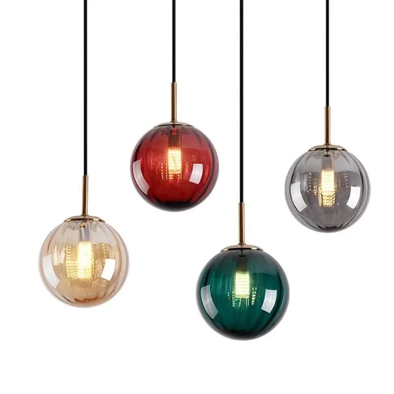 Suspension Élégante à Boule de Verre Lumière Douce – ColorLine