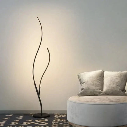 Lampadaire moderne design deux branches aluminium forme organique - vue 9