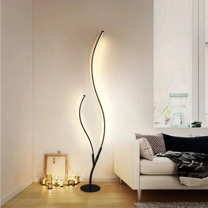 Lampadaire moderne design deux branches aluminium forme organique - vue 10
