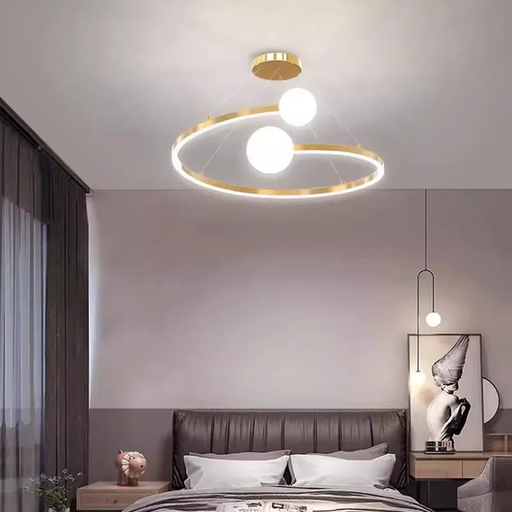 Lustre Doré Design Minimaliste & Luxe Contemporain – Zenya