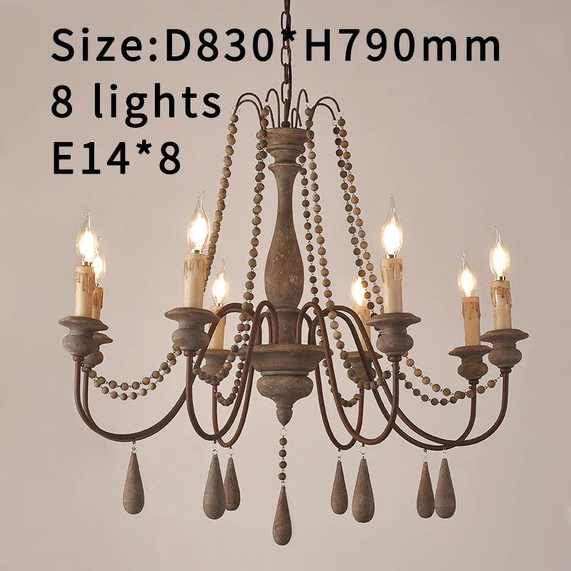 Lustre en bois blanc vintage pour salon – Elarisia