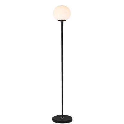 Lampadaire Elara avec globe en verre opalin et tige en acier - vue 7