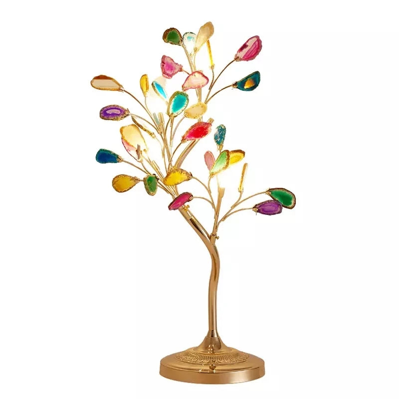 Lampe de Chevet Arbre Style Sculptural Feuilles Multicolores – Auror