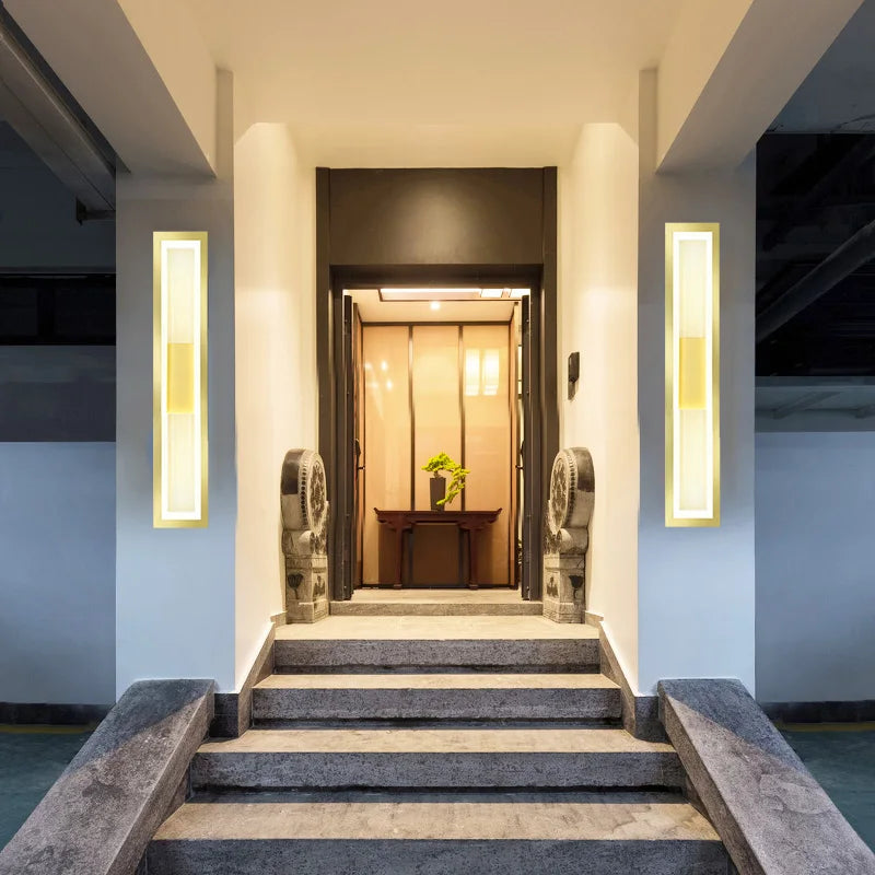 Applique Murale LED Étanche Moderne en Aluminium Doré – Vivarise