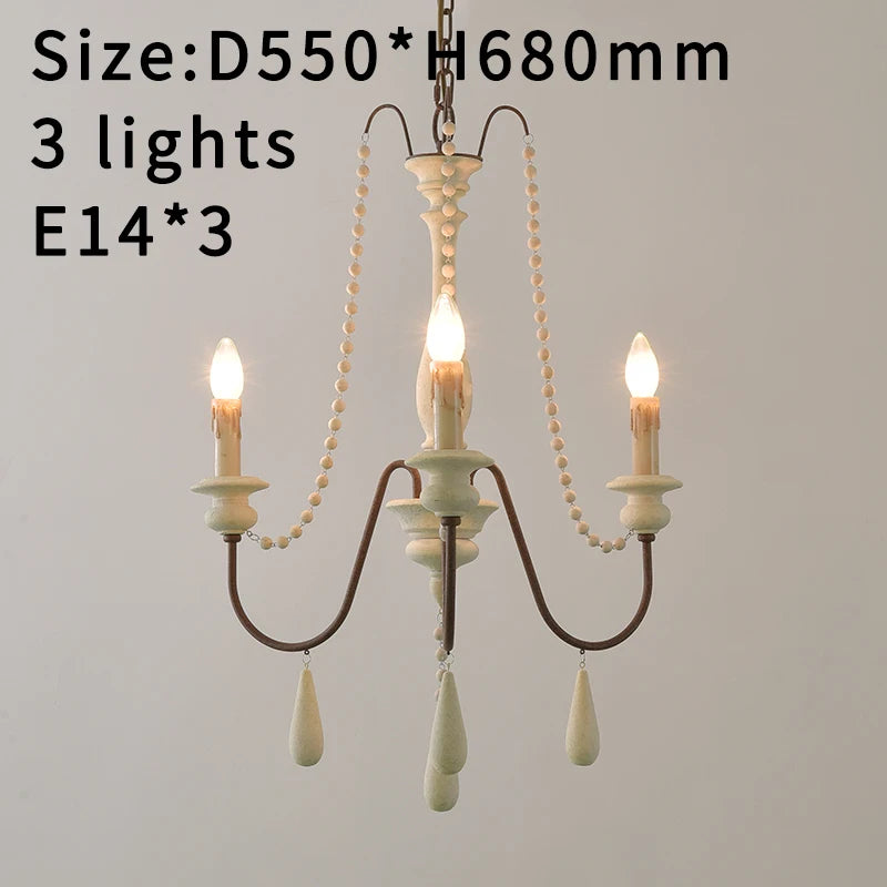 Lustre en bois blanc vintage pour salon – Elarisia