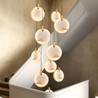 Lustre en cuivre et marbre pour salon – Marmoria