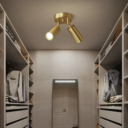 Minimalistische Gouden Dubbele LED Plafondlamp – Laiton