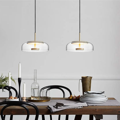 Moderne Hanglamp Glas en Gesmeed Aluminium – Luminosa