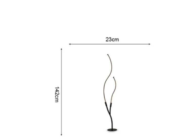 Lampadaire moderne design deux branches aluminium forme organique - vue 12