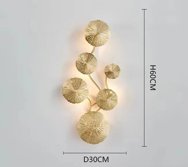 Wandlamp Verfijnd Bladervorm Goudkleurig – Mirage