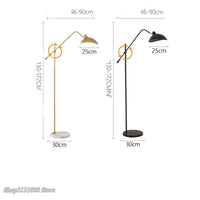 Lampe sur pied en métal doré et marbre pour salon – Aurélise