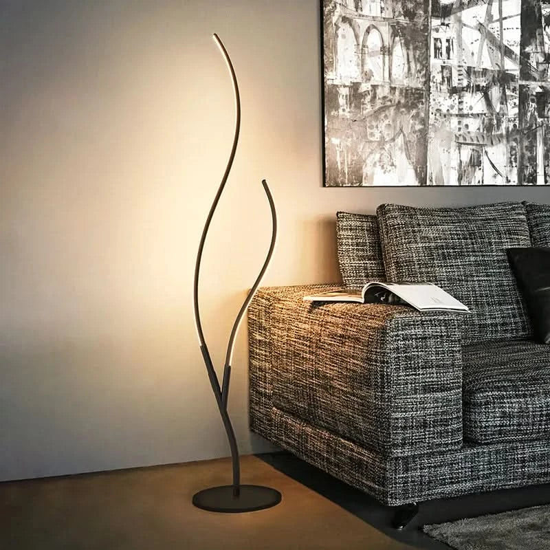 Lampadaire Moderne Deux Branches Ambiance Chaleureuse Durable – Duo