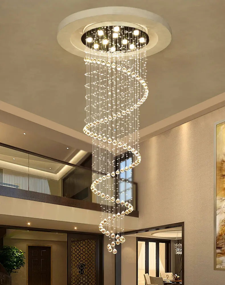 Plafonnier Prestige Métal Doré et Cristaux – Éclat de Mer