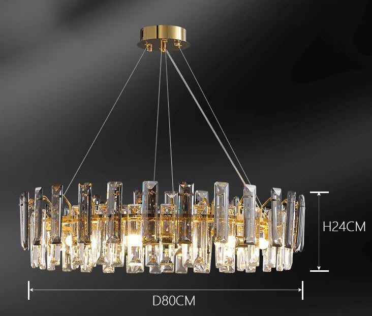 Lustre Doré Cristal Délicat & Lumière Enveloppante – Kovo