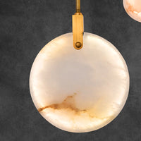 Lustre en cuivre et marbre pour salon – Marmoria