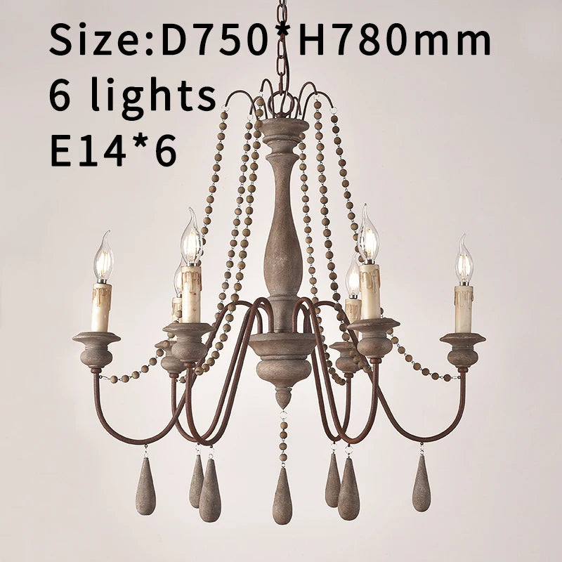 Lustre en bois blanc vintage pour salon – Elarisia