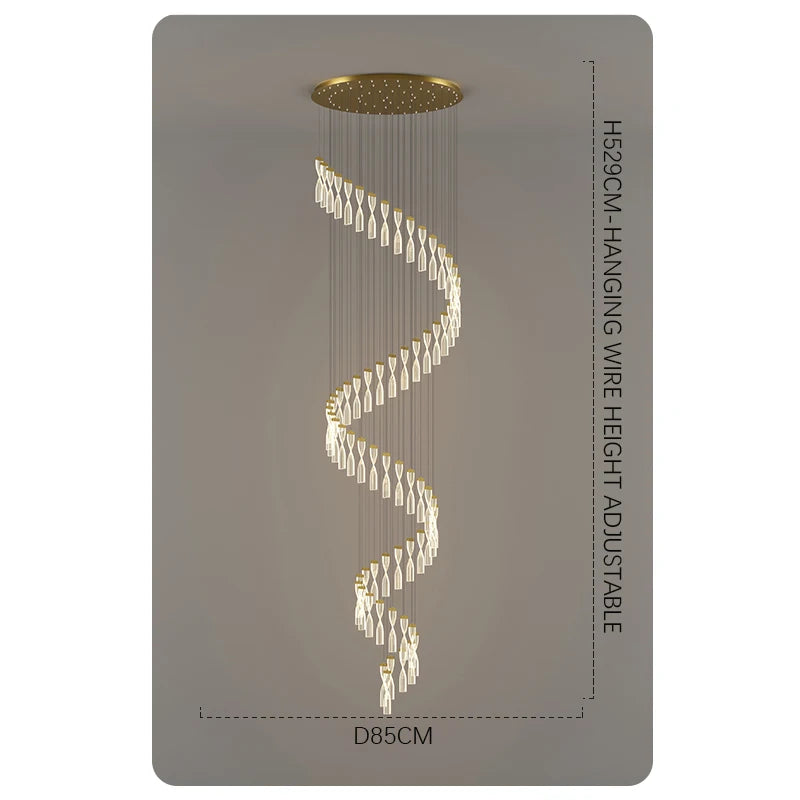 Suspension Structure Métal Doré et Cristaux Taillés – Vanta