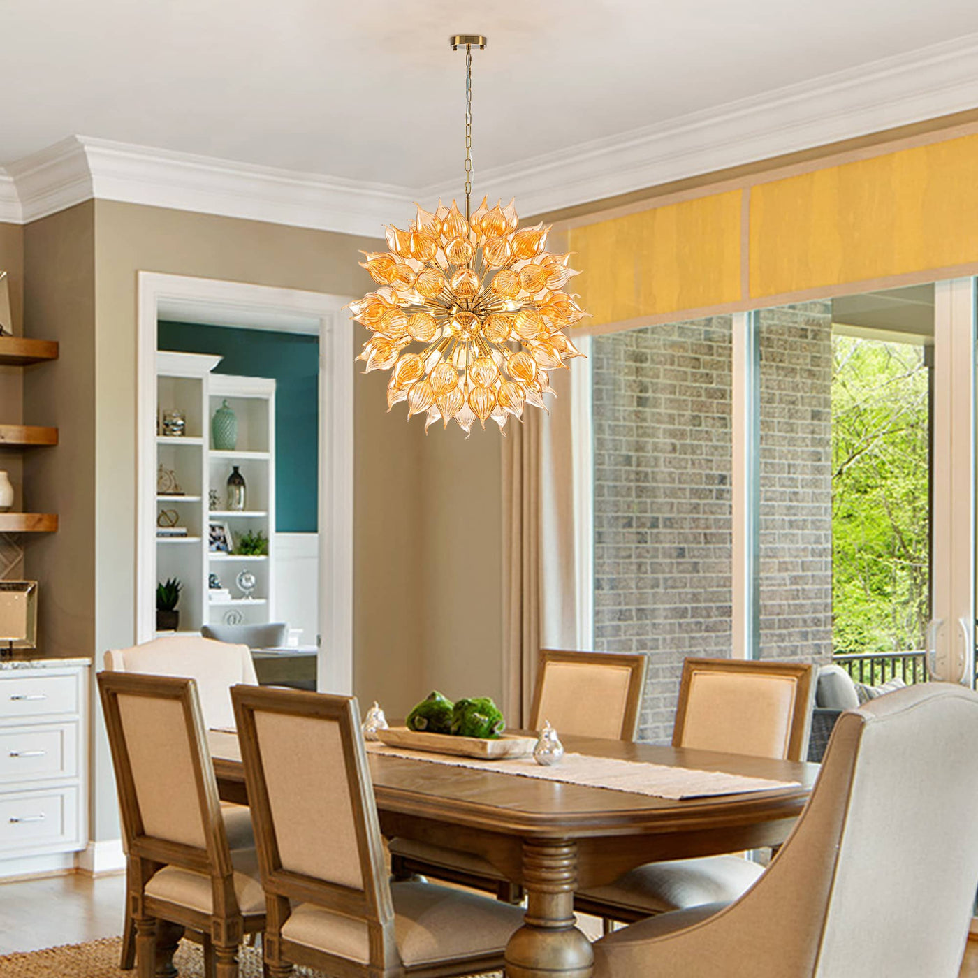 Lustre en Verre Soufflé Orange Style Sputnik – Dandelionis