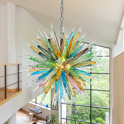 Kroonluchter in meerkleurig Murano-glas – Aurorice