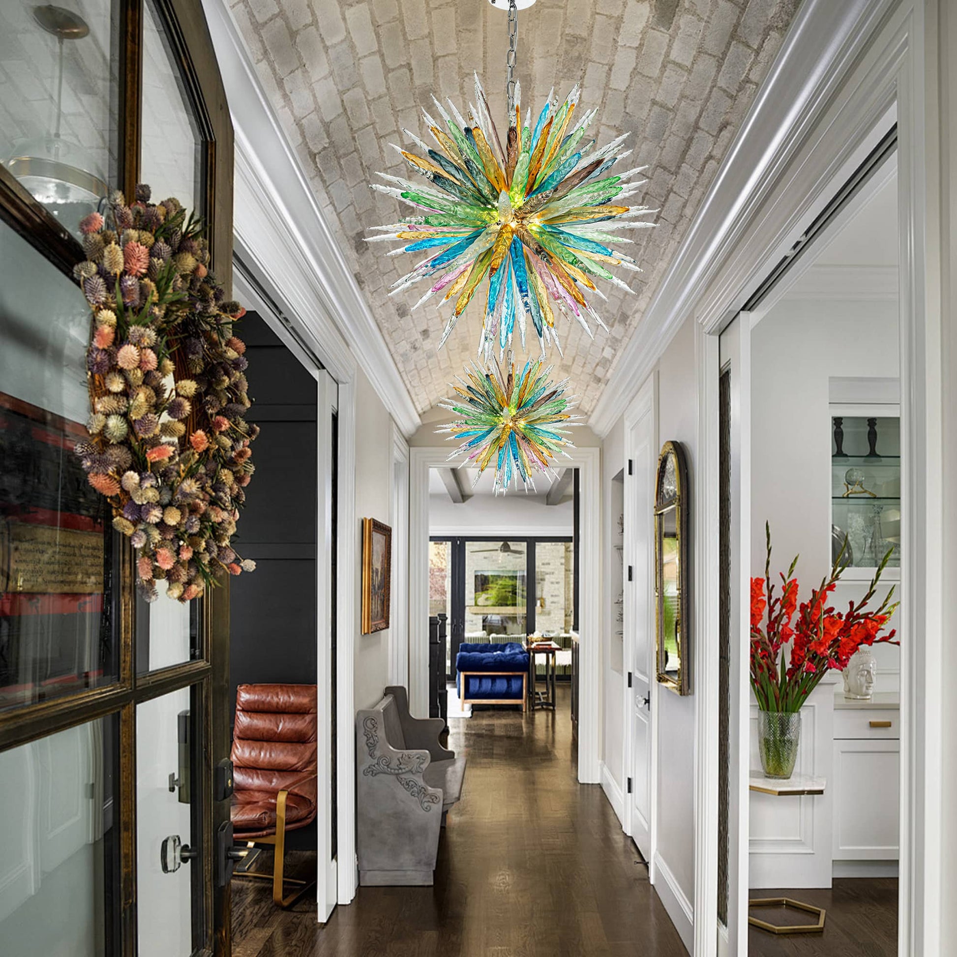 Kroonluchter in meerkleurig Murano-glas – Aurorice