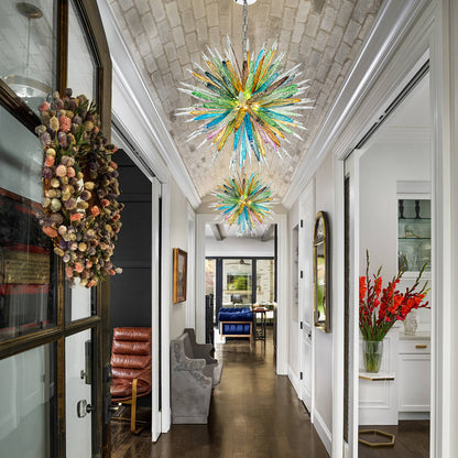 Kroonluchter in meerkleurig Murano-glas – Aurorice