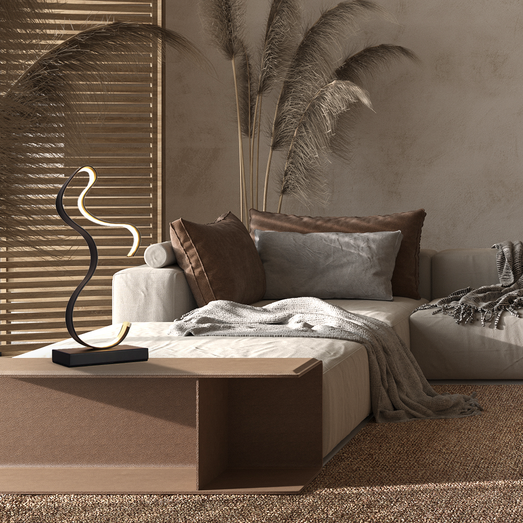 Art Deco bedlampje in staal en acryl – Nocturnelle