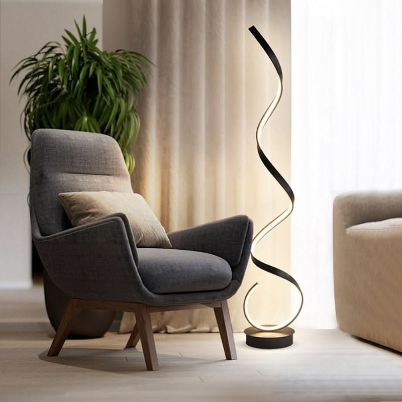 Lampadaire Contemporain Silhouette Spirale Élégante – Twysta