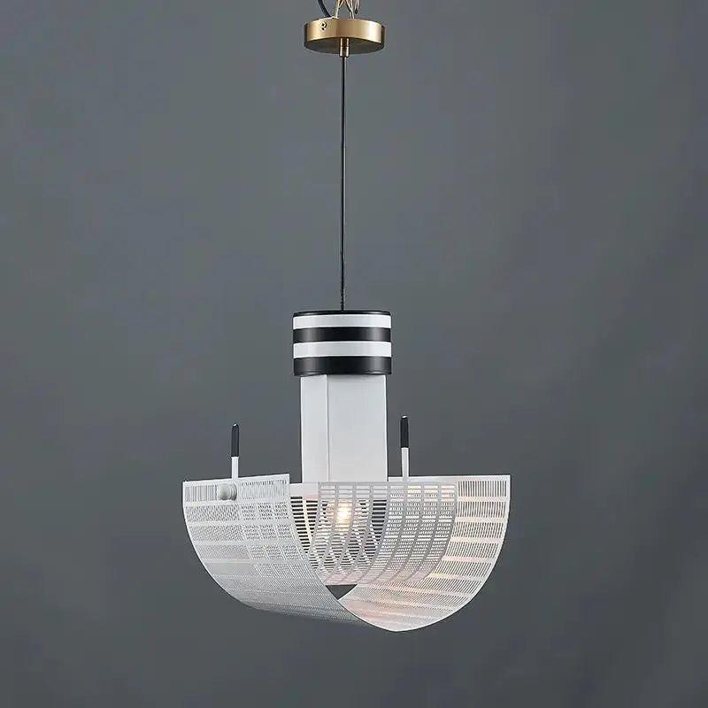 Suspension Moderne en Métal Noir et Blanc pour Salon – Zébrano