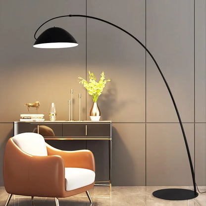 Moderne zwarte metalen staande lamp voor woonkamer – Obsidial