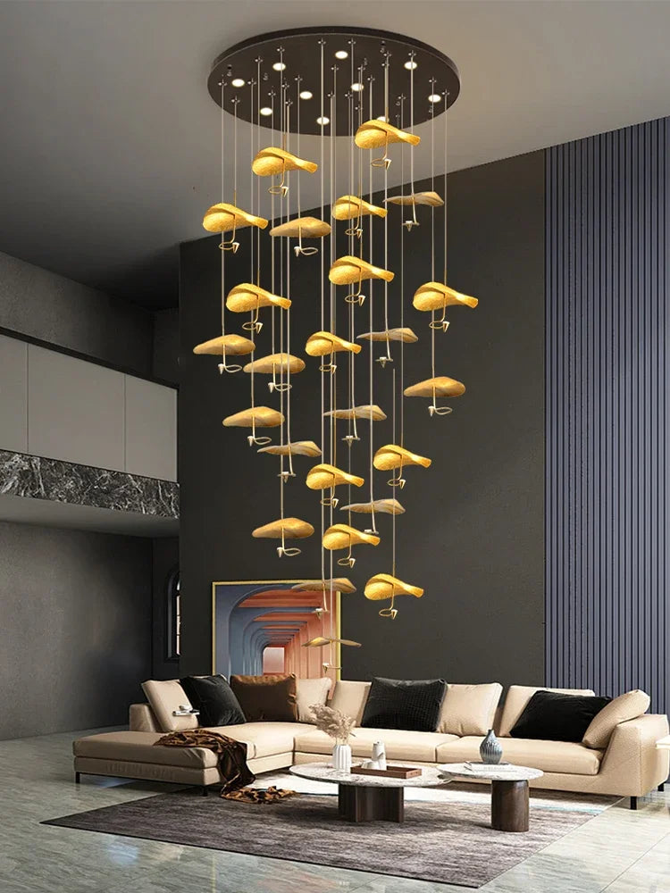 Moderne Koperen Hanglamp voor Duplex – Céloria