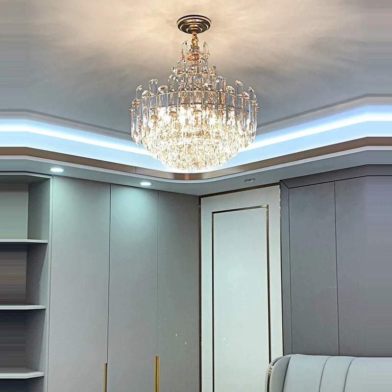 Moderne kristallen kroonluchter voor duplex – Estellion