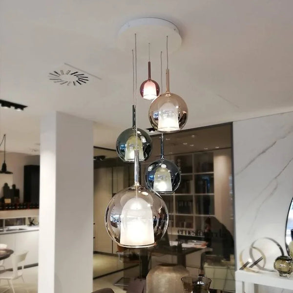 Glasblasen-Pendelleuchte für Restaurants und Treppen – Calyra