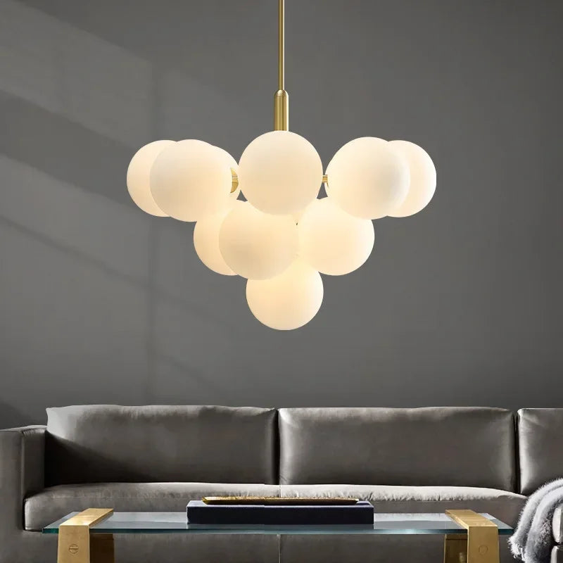 Moderne glazen kroonluchter voor woonkamer – Arionelle