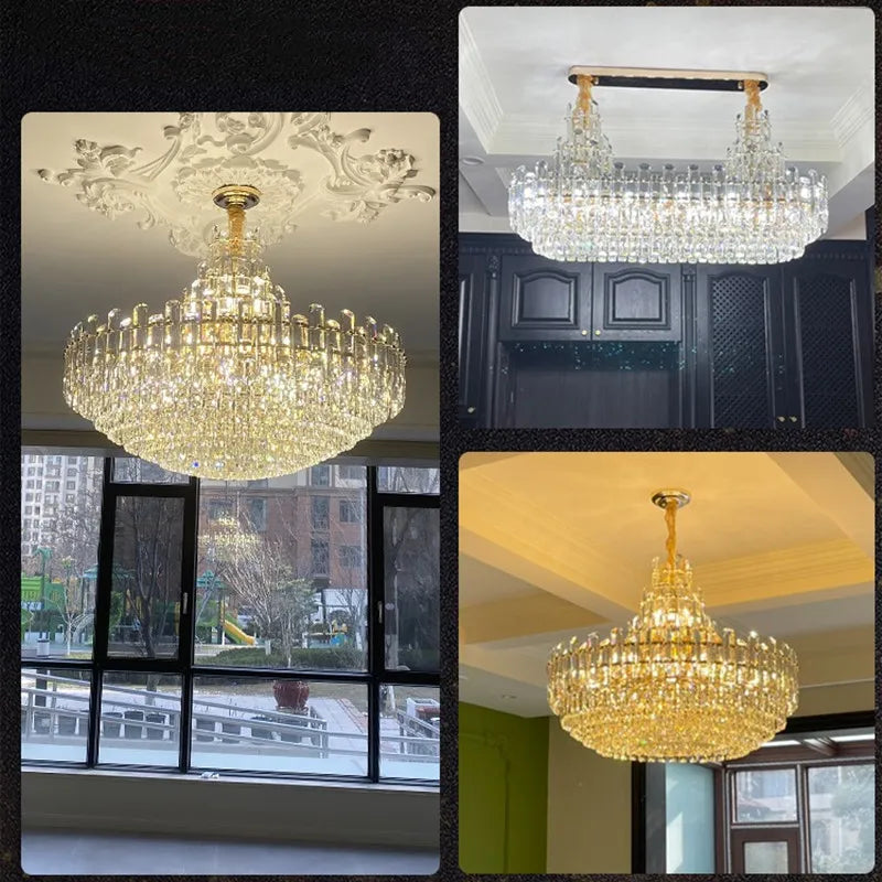 Moderne kristallen kroonluchter voor duplex – Estellion
