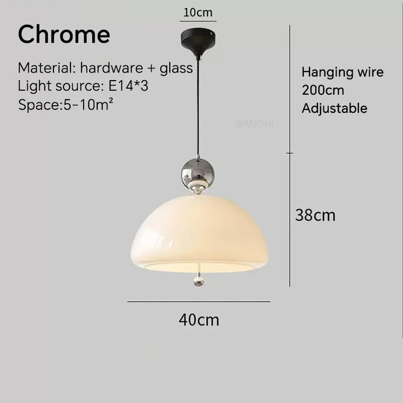 Suspension moderne en verre crémeux pour chambre et étude – Célorion